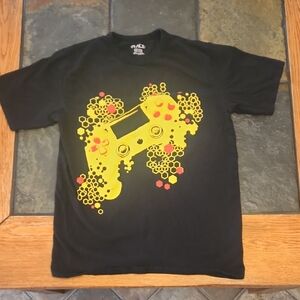 Black T-Shirt with Yellow Video Game Graphic